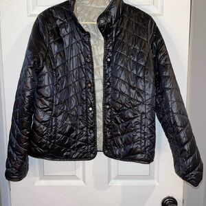 Black & Cream Reversible Quilted Women's Lightweight Jacket